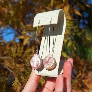 Coin Pearl Marquise Earrings ~ Artisan Jewelry